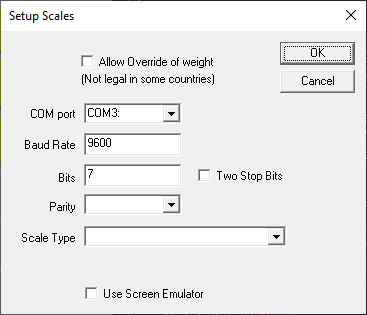 Scale config page